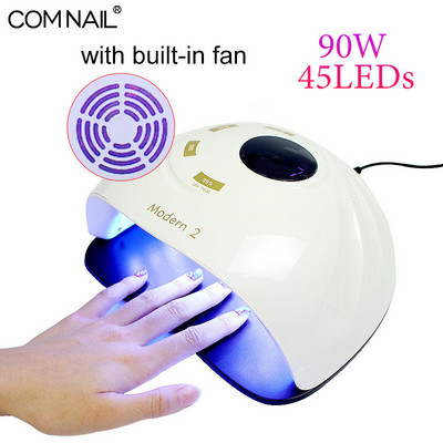 Lampă UV pentru unghii de 90 W pentru manichiură cu ventilator încorporat Afișaj LCD 45 LED-uri Uscător de unghii Întărirea lacului de unghii Echipament pentru arta unghiilor