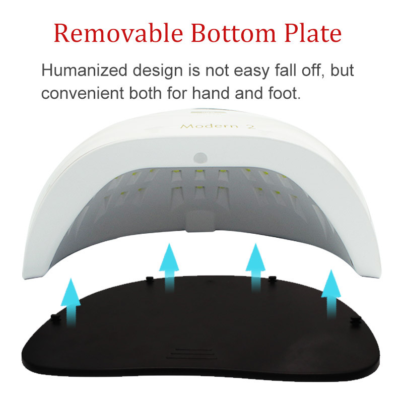 90 W UV nagų lempa manikiūrui su įmontuotu ventiliatoriumi 45LED LCD ekranas Nagų džiovintuvas Kietinamasis nagų lakas Nagų dailės įranga