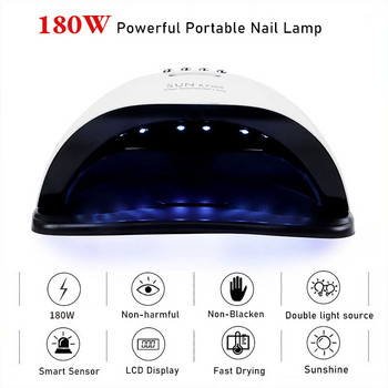 57LEDs Drying Lamp 180W UV LED Lamp For Drying Nail Gel Polish Nail Art Equipment Επαγγελματικά εργαλεία μανικιούρ για στεγνωτήριο νυχιών