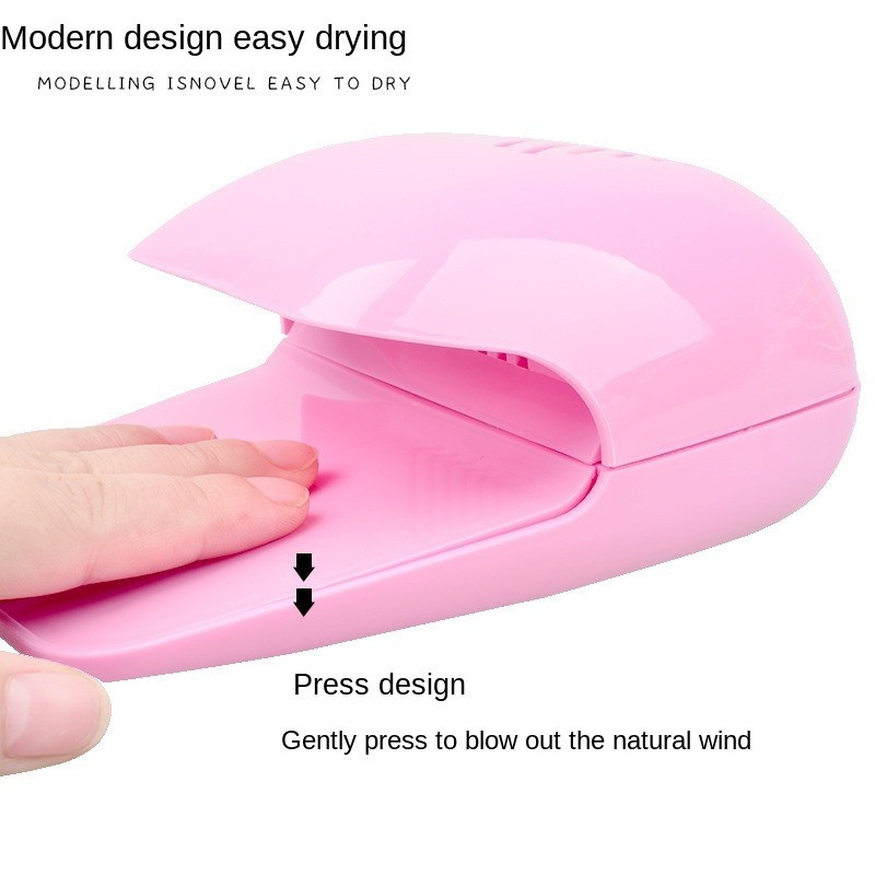 Mini Nail Dryer Touch Type Könnyű körömlakk Air Dryer Körömlakk Kis ragasztóventilátor