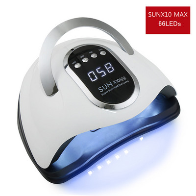 SUN X15 Max UV LED nagų lempa, skirta greitai džiūstančiam gelinio nagų lako džiovintuvui 66LEDS Namų naudojimui ledo lempa su automatiniu jutikliu manikiūro salonui