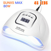 80W UV lempa LED nagų lempa nagų džiovintuvas visiems geliai Polish Sun Light lempos džiovintuvas Infraraudonųjų spindulių jutimo laikmatis Smart LCD ekranas manikiūras