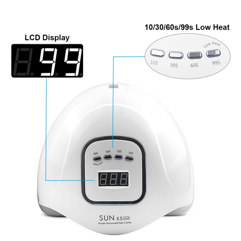 80W UV lempa LED nagų lempa nagų džiovintuvas visiems geliai Polish Sun Light lempos džiovintuvas Infraraudonųjų spindulių jutimo laikmatis Smart LCD ekranas manikiūras