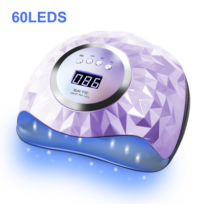 UV LED lampa na nechty na gélové nechty so 4 časovačmi 60 LED diód 120 W inteligentný senzor profesionálny stroj na manikúru a zdobenie nechtov