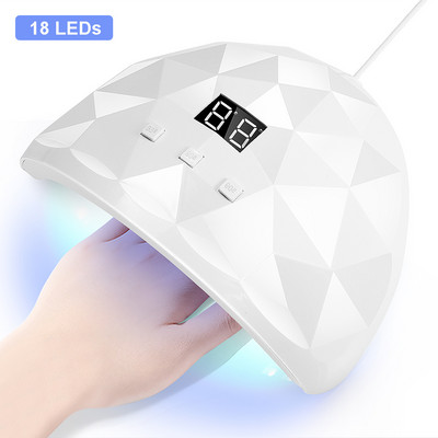 UV LED nagų lempa geliniam nagų lakavimui su 4 laikmačiais 60LEDs 120W Smart Sensor Profesionalus nagų dailės salono manikiūro aparatas