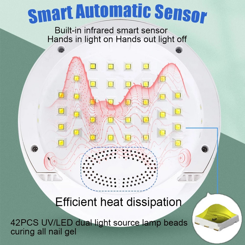 168W Led UV lámpa Professzionális gél körömlakk szárító Gyorsan száradó manikűr Szerszámgép Berendezés Gél köröm Gabine All For Manikűr