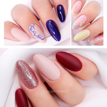 Σετ LILYCUTE 4/6 ΤΕΜ. Gel Nail Polish Nude Glitter Top τζελ βάσης Semi Permanent Soak Off Nails Gel Varnish Nail Art Διακόσμηση