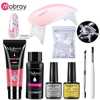 Mobray Poly Nail Gel Kit With 54W UV Lamp Gel Varnish Nail Gel Polish Set Semi Permanent Professional Extension Kit for Manicure