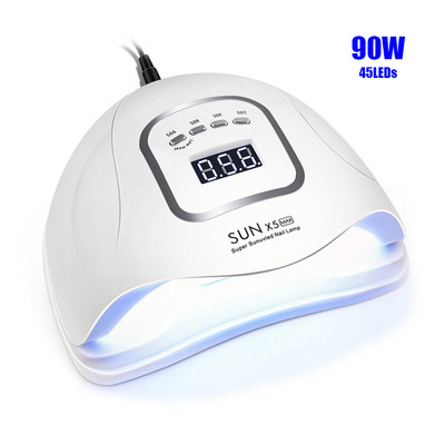 90/72/36 W UV LED körömlámpa manikűr körömszárítóhoz minden géles lakkozáshoz automatikus érzékelővel, intelligens hőmérséklet-szabályozással