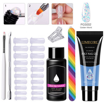 Σετ νυχιών Extension Gel Polish Kit για Μανικιούρ Σετ Poly Nail Gel για Nail Builder Βερνίκια νυχιών UV Builder με εργαλεία Nail Art