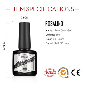 ROSALIND Neon Glitter Nail Gel Semi Permanent Hybrid Varnish Kit Manicure Need Base Top Nail Art Salon Nail Gel Polish Esmaltes