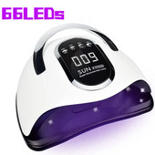 Lampă de uscător de unghii cu 66 LED-uri de mare putere, pentru uscare rapidă, lac cu gel, lampă UV LED pentru unghii, cu senzor automat, accesorii pentru unghii.