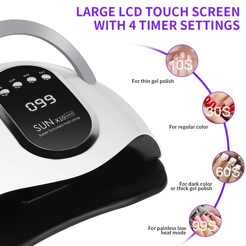 Lampă de uscător de unghii cu 66 LED-uri de mare putere, pentru uscare rapidă, lac cu gel, lampă UV LED pentru unghii, cu senzor automat, accesorii pentru unghii.