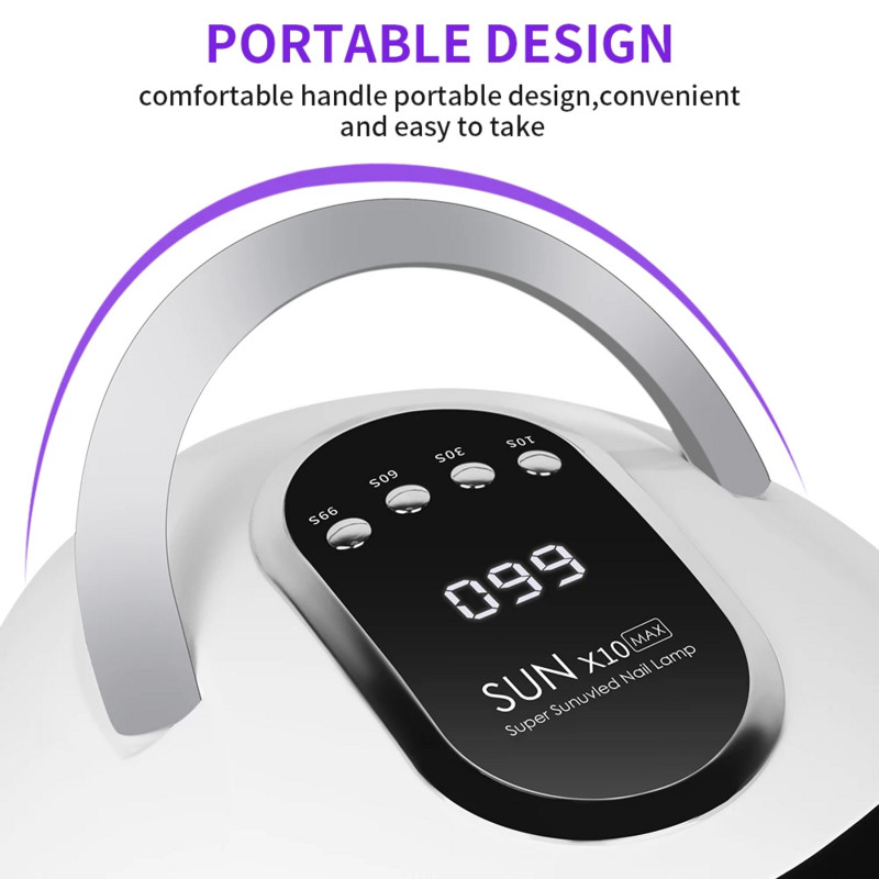 Lampă de uscător de unghii cu 66 LED-uri de mare putere, pentru uscare rapidă, lac cu gel, lampă UV LED pentru unghii, cu senzor automat, accesorii pentru unghii.