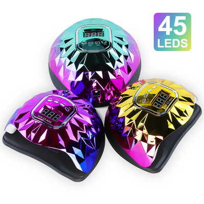 45 Lamp Beads Laser Color Nail dryer Διαθέτει 4 χρονοδιακόπτες έξυπνους αισθητήρες Πολύχρωμο φωτιστικό νυχιών για όλα τα Quick Dry Gel βερνίκι νυχιών.