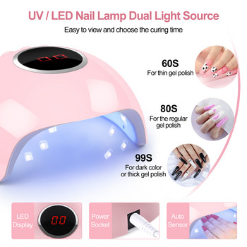 COSCELIA Nail Gel Polish Σετ Gel Varnish Soak Off Ημιμόνιμο Βερνίκι Μανικιούρ Nails Art Tools Kit UV LED Lamp Base Top Coat