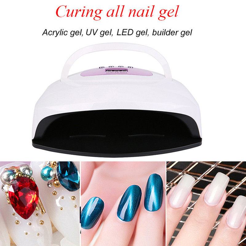 Lampă UV LED de mare putere uscător de unghii 57 bucăți LED-uri cu uscare rapidă lac de unghii cu gel pentru manichiură, cu afișaj LCD cu detectare a mișcării