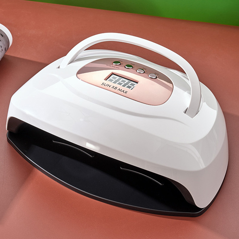 Lampă UV LED de mare putere uscător de unghii 57 bucăți LED-uri cu uscare rapidă lac de unghii cu gel pentru manichiură, cu afișaj LCD cu detectare a mișcării