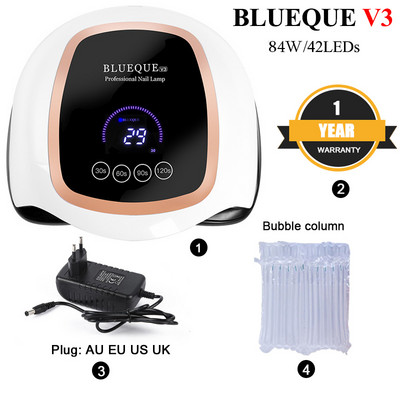HOT 120W BLUEQUE körömszárító 60 DB/LEDS ultraibolya zselé polírozáshoz 30/60/90/120s időzítős automatikus indukciós manikűr eszköz