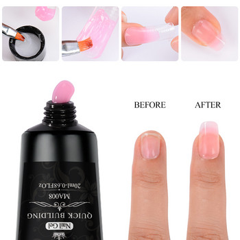 MEET ACROSS Quick Building Nail Gel Kit 20/30ml Σετ Clear Pink Nail Gel με λάμπα led Gel Βερνίκι νυχιών για επέκταση νυχιών