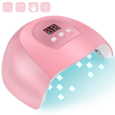 UV LED körömlámpa zselés körömlakkhoz 4 időzítővel 66/18LED 132/36W Smart Sensor Professzionális körömdíszítő szalon manikűr gép