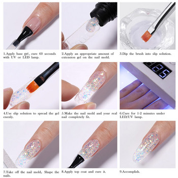 LILYCUTE 15ml Extension Gel Nail Kit Nail Art Γρήγορη επέκταση Μανικιούρ Σετ Finger Extend Mold Nail Brush Nails Εργαλειοθήκη για δώρο