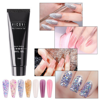 Poly Nails Gel Kit With UV LED Lamp All For Manicure Set Nails Accessories Quick Building Clear Gel For Nail Extension