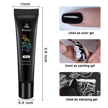 BIUTEE Nail Stamping Gel Polish Vernish Πολύχρωμες πλάκες σφράγισης UV Σετ βερνικιού νυχιών εκτύπωσης σετ νυχιών BIUTEE Gel Kit Nail Art