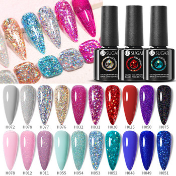 UR SUGAR 10 τμχ Γυάλινο μπουκάλι Glitter Sequin Nail Gel Polish Set Kits Semi Permanent Soak Off UV LED βερνίκι νυχιών Όλα για μανικιούρ