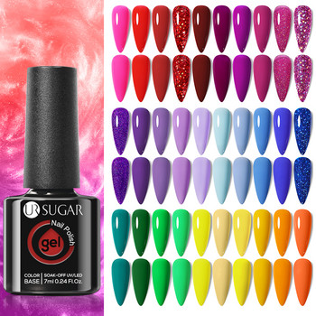 UR SUGAR 10 τμχ Γυάλινο μπουκάλι Glitter Sequin Nail Gel Polish Set Kits Semi Permanent Soak Off UV LED βερνίκι νυχιών Όλα για μανικιούρ