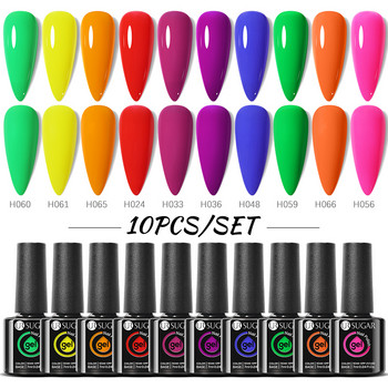 UR SUGAR 10 τμχ Γυάλινο μπουκάλι Glitter Sequin Nail Gel Polish Set Kits Semi Permanent Soak Off UV LED βερνίκι νυχιών Όλα για μανικιούρ