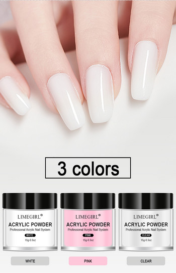 Nail Acrylic Powder 3D Nail Tips Εργαλεία σκάλισμα και υγρό μονομερές Nails Art Decoration for Manicure Set Crystal Nail Glitter Kit