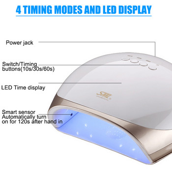 Στεγνωτήρα νυχιών Λάμπα LED για Νύχια UV Λάμπα στεγνώματος νυχιών για στέγνωμα Gel βερνίκι νυχιών με έξυπνο αισθητήρα Λάμπα νυχιών για σαλόνι μανικιούρ