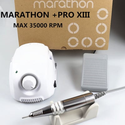 MARATHON-Champion 3 PRO 105LN fogantyús 35K/45K/50K elektromos körömfúró STRONG 210 mikromotoros csiszológép körömdíszítő szerszámokhoz