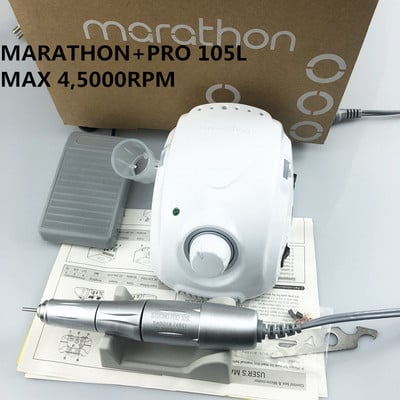 MARATHON-Champion 3 PRO 105LN fogantyús 35K/45K/50K elektromos körömfúró STRONG 210 mikromotoros csiszológép körömdíszítő szerszámokhoz