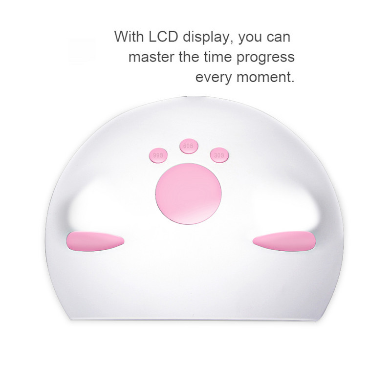 60 W UV körömlámpa körömszárító 20 lámpa gyöngyök a kötéshez UV köröm géllakk USB intelligens időzítés LCD digitális kijelzővel körömdíszítő eszköz