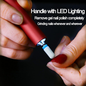 Ηλεκτρικό φορητό σετ μηχανής μανικιούρ Led Mini Nail Drill Pen Bits Cutter για Αφαίρεση Gel Βερνίκι Νυχιών Εργαλεία λείανσης πεντικιούρ