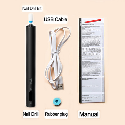 Ηλεκτρικό φορητό σετ μηχανής μανικιούρ Led Mini Nail Drill Pen Bits Cutter για Αφαίρεση Gel Βερνίκι Νυχιών Εργαλεία λείανσης πεντικιούρ