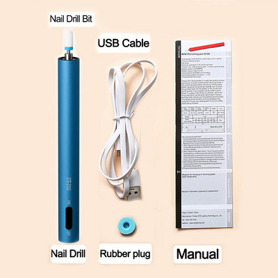 Ηλεκτρικό φορητό σετ μηχανής μανικιούρ Led Mini Nail Drill Pen Bits Cutter για Αφαίρεση Gel Βερνίκι Νυχιών Εργαλεία λείανσης πεντικιούρ