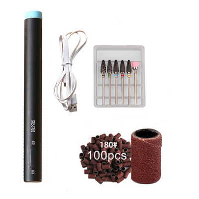 Ηλεκτρικό φορητό σετ μηχανής μανικιούρ Led Mini Nail Drill Pen Bits Cutter για Αφαίρεση Gel Βερνίκι Νυχιών Εργαλεία λείανσης πεντικιούρ