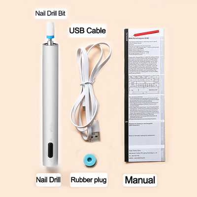 Ηλεκτρικό φορητό σετ μηχανής μανικιούρ Led Mini Nail Drill Pen Bits Cutter για Αφαίρεση Gel Βερνίκι Νυχιών Εργαλεία λείανσης πεντικιούρ
