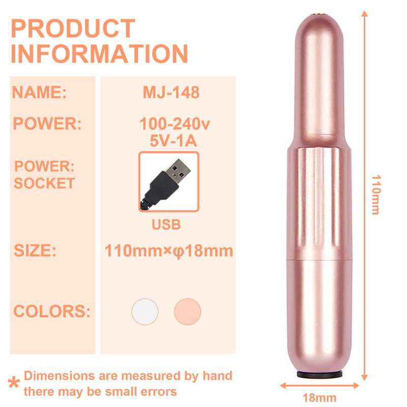 Mini șlefuitor electric pentru unghii Set de freze pentru manichiură Mașină de găurit unghii pentru lustruirea cu gel pentru unghii, stilou, echipament de salon pentru unghii