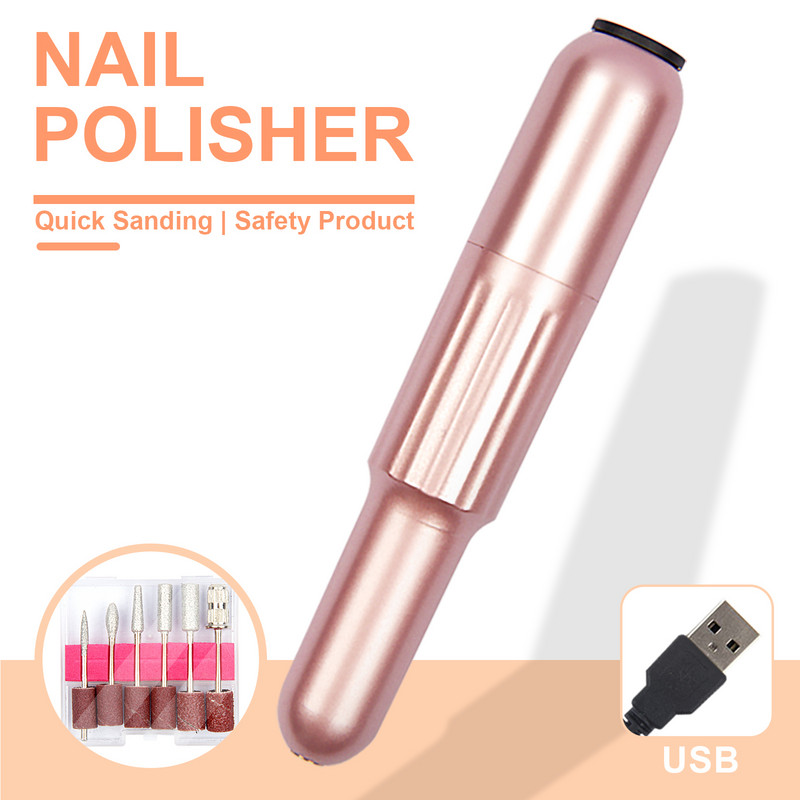 Mini șlefuitor electric pentru unghii Set de freze pentru manichiură Mașină de găurit unghii pentru lustruirea cu gel pentru unghii, stilou, echipament de salon pentru unghii