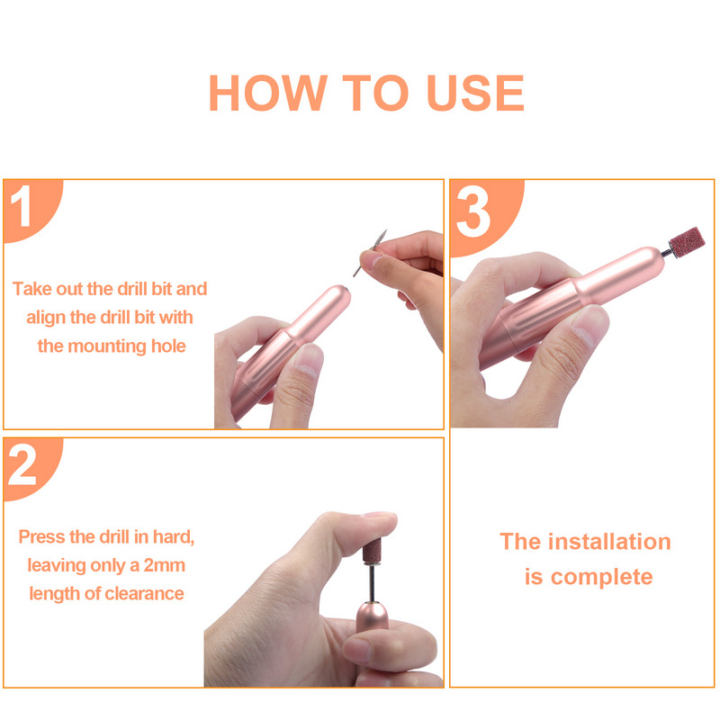 Mini șlefuitor electric pentru unghii Set de freze pentru manichiură Mașină de găurit unghii pentru lustruirea cu gel pentru unghii, stilou, echipament de salon pentru unghii