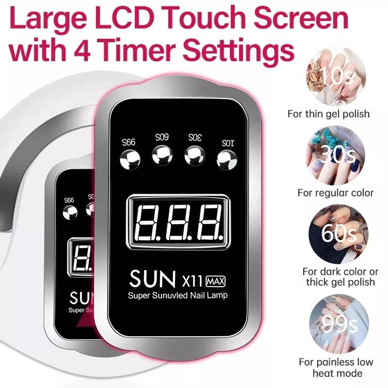 SUN X11 MAX UV LED svjetiljka za nokte Brzo stvrdnjavajući gel lak za nokte 66 kom Led 280W profesionalna sušilica za nokte Nail Salon Smart