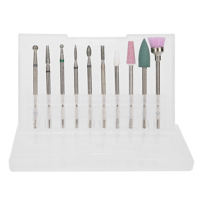 10 db Cuticle Clean körömfúró készlet köröm volfrám acél ötvözet csiszolófej készlet orosz manikűr körömdíszítő eszközökhöz