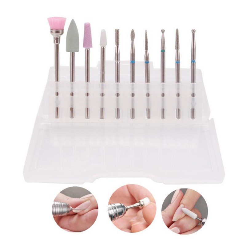 10 db Cuticle Clean körömfúró készlet köröm volfrám acél ötvözet csiszolófej készlet orosz manikűr körömdíszítő eszközökhöz
