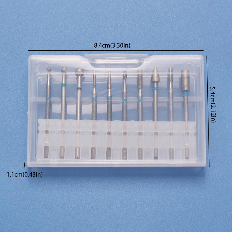 10 db Cuticle Clean körömfúró készlet köröm volfrám acél ötvözet csiszolófej készlet orosz manikűr körömdíszítő eszközökhöz
