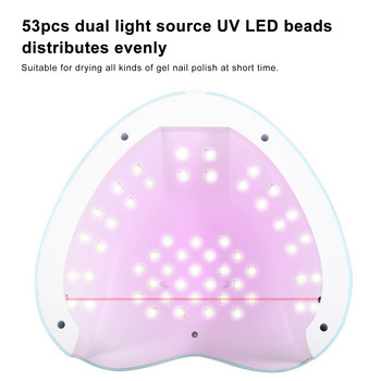 Нова 180W LED лампа за нокти Лампа за сушене на нокти във формата на сърце 3 таймера Лампа за втвърдяване на ноктопластика Маникюр Педикюр Инструмент за ноктопластика