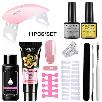 15ml Poly UV Gel Σετ Μανικιούρ Extend Builder Poly Nail Gel Kits Finger Nail Extension LED Ακρυλικό Σετ τζελ νυχιών Βάση και Top Coat